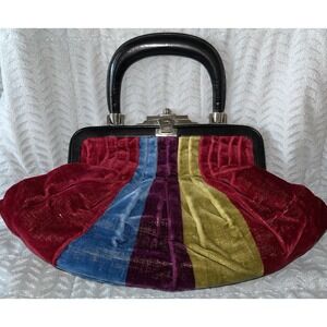 Vintage ROBERTA DI CAMERINO Velvet Stripe Doctor Bagonghi Bag